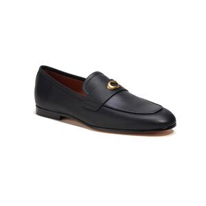 NIB COACH Sculpt C Black Leather Loafers Size 8